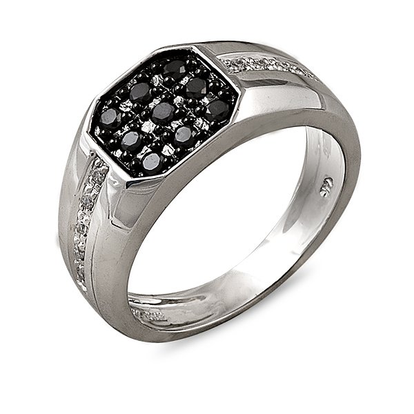 Чоловіча печатка з білого золота з діамантами 0,29 карата Lurie Jewelry BUH-3068