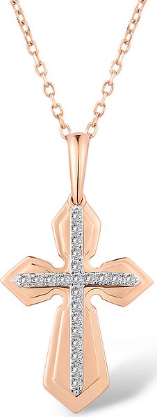 Золотий хрестик 375 проби з фіанітами Lurie Jewelry 375P316253WCZ9KRW