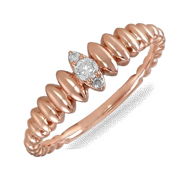 Золота каблучка з 3 діамантами 0,1 карата Lurie Jewelry