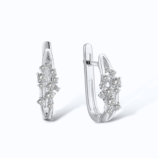 Сережки з білого золота з діамантами 0,34 карата Lurie Jewelry